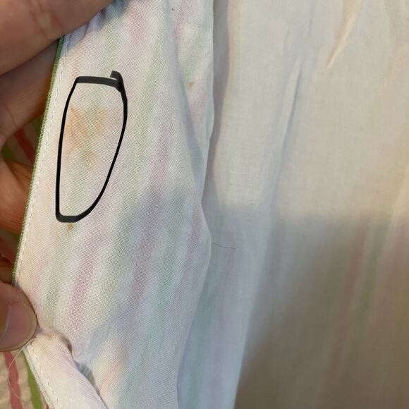 DRAPER JAMES RSVP Puff Sleeve Wrap Dress Ruffled Seersucker Striped Sz medium - Picture 9 of 16